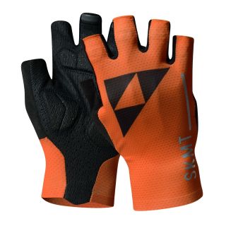 orange cycling gloves