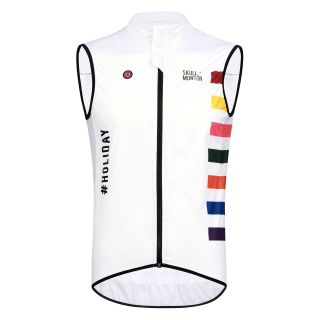 white cycling gilet