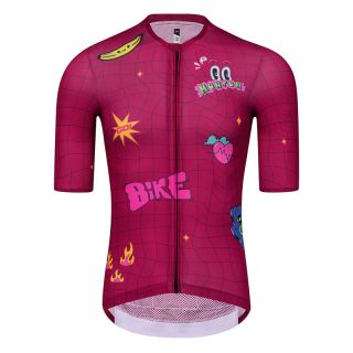 magenta cycling jersey