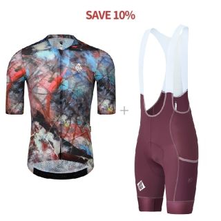 Mens Cycling Jersey and Bib Shorts Set