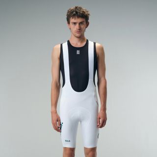 white cycling bib shorts