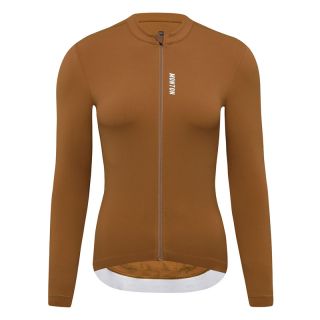 long sleeve cycle jersey brown