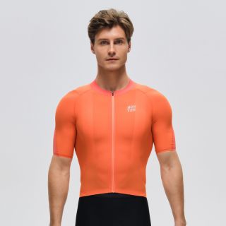 orange cycling jersey mens