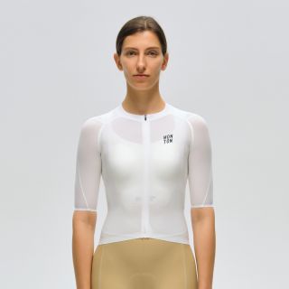 womens white cycling jersey white