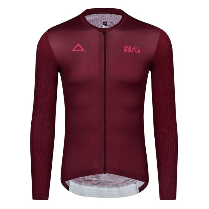 Summer Cycling Long Sleeve Jersey Red Mens