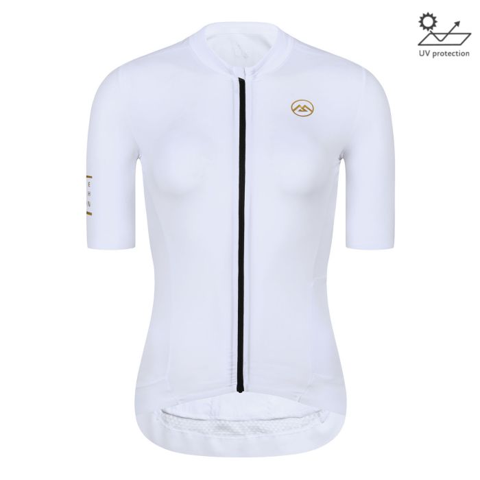 camouflage Appal Zeggen Full Zip Women's Short Sleeve Cycling Jersey White PRO