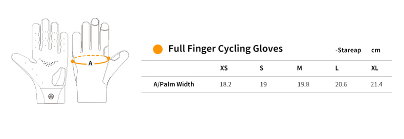cycling gloves size chart
