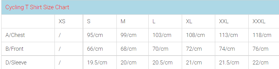 t shirt sizing