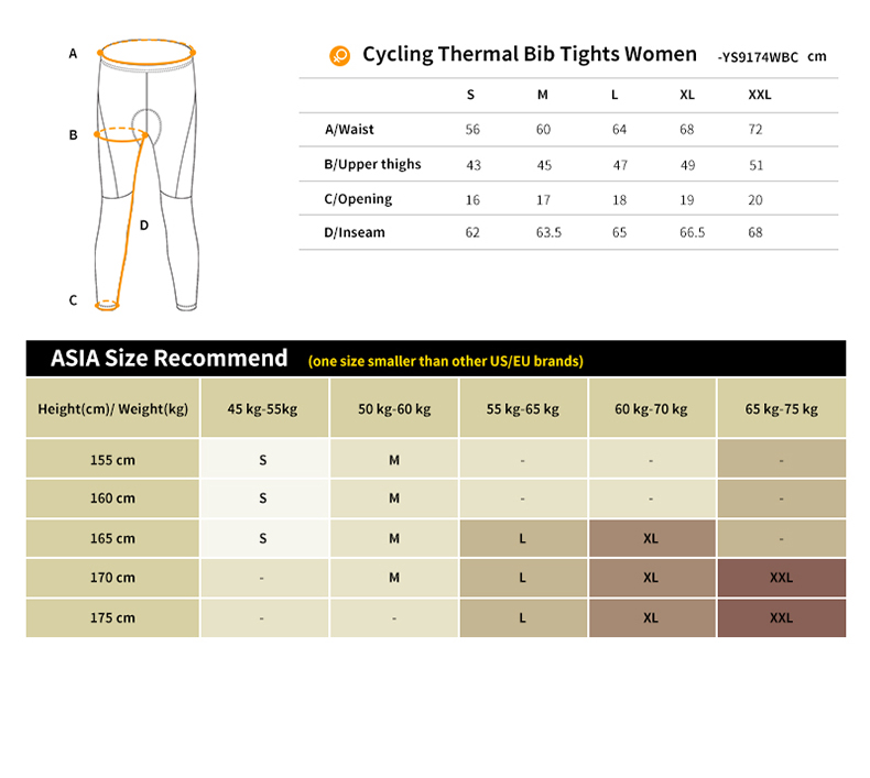 tights size chart