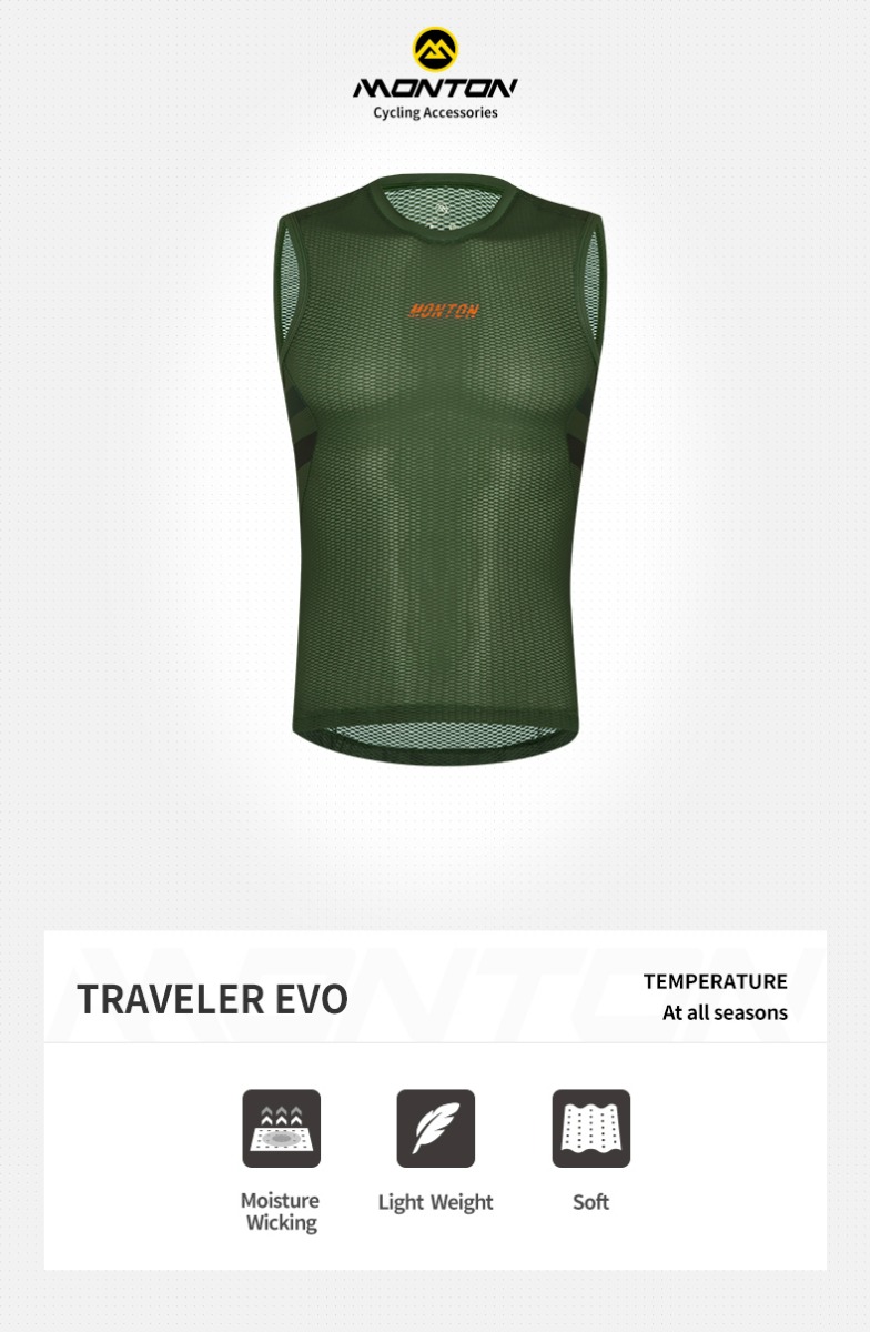 green sleeveless base layer