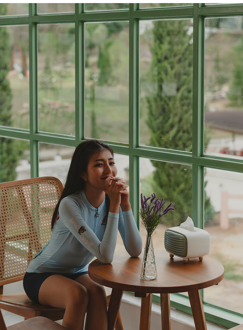 womens long sleeve summer cycling jersey