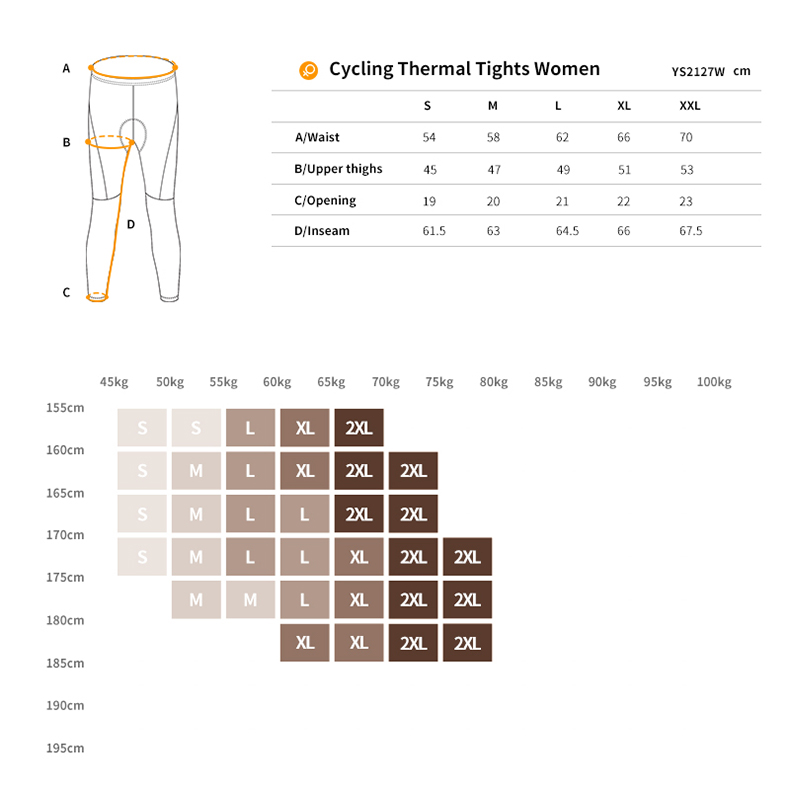 bib tights size chart