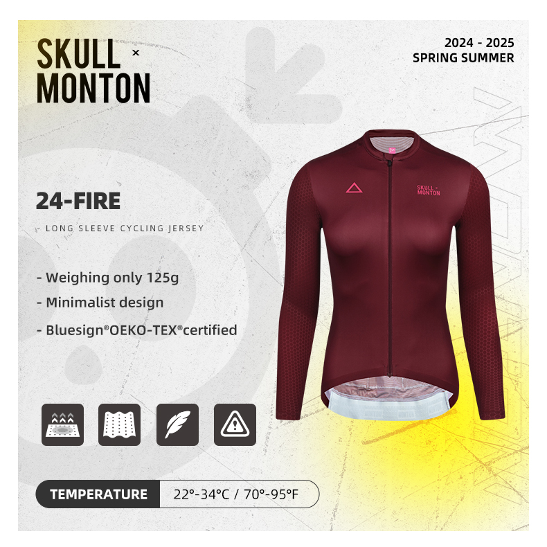 red long sleeve cycling jersey