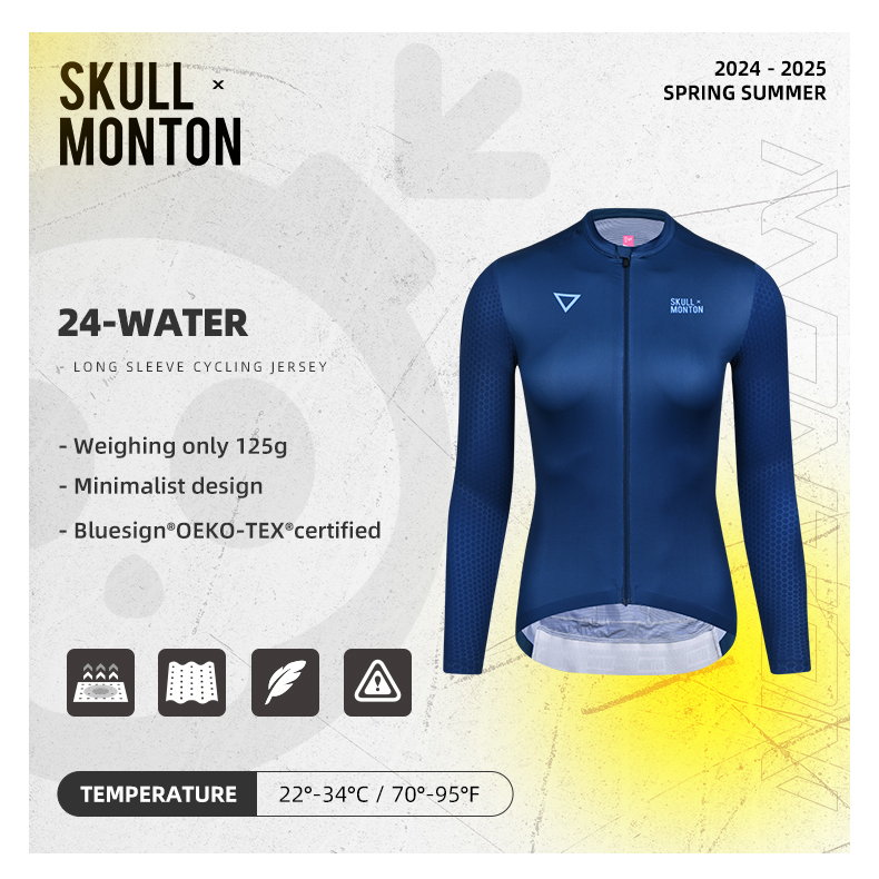 blue long sleeve cycling jersey