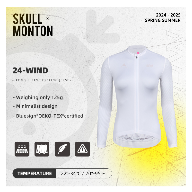 white long sleeve cycling jersey