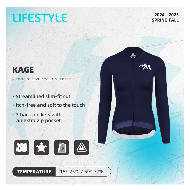 womens long sleeve cycling jersey