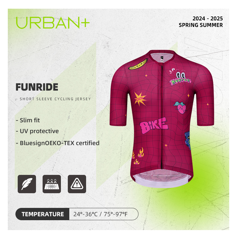 magenta cycling jersey