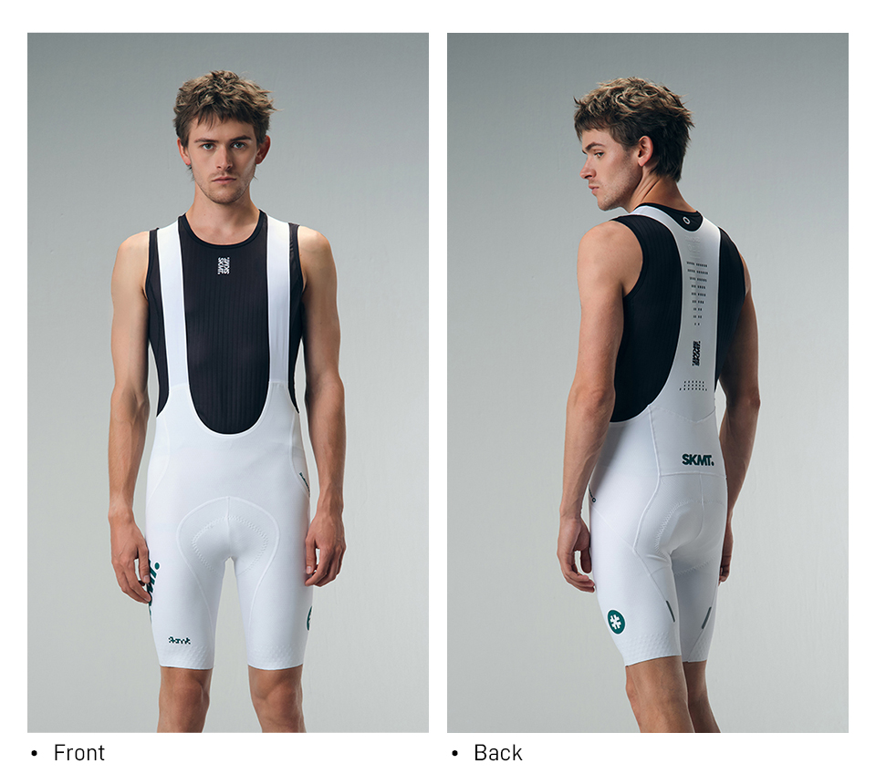 orange cycling bib shorts