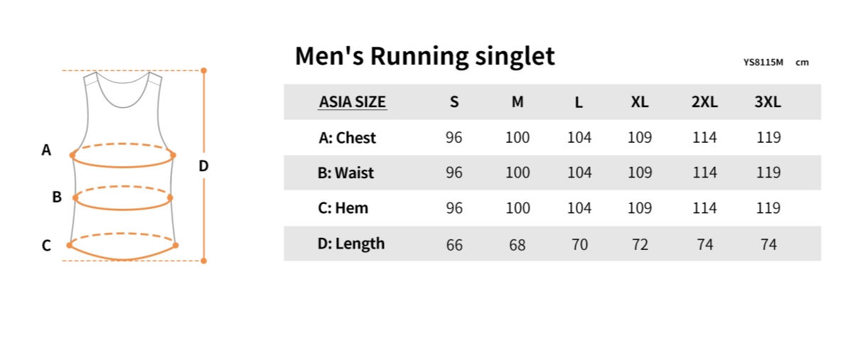 ys8115m size chart
