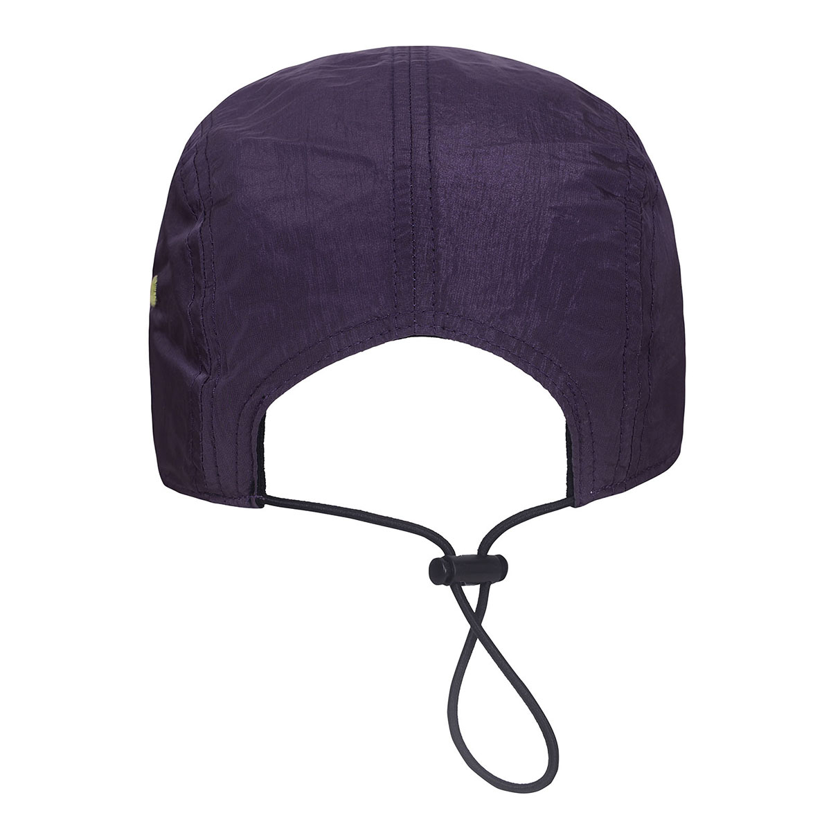 Back view of custom running hat with adjustable elastic cord closure