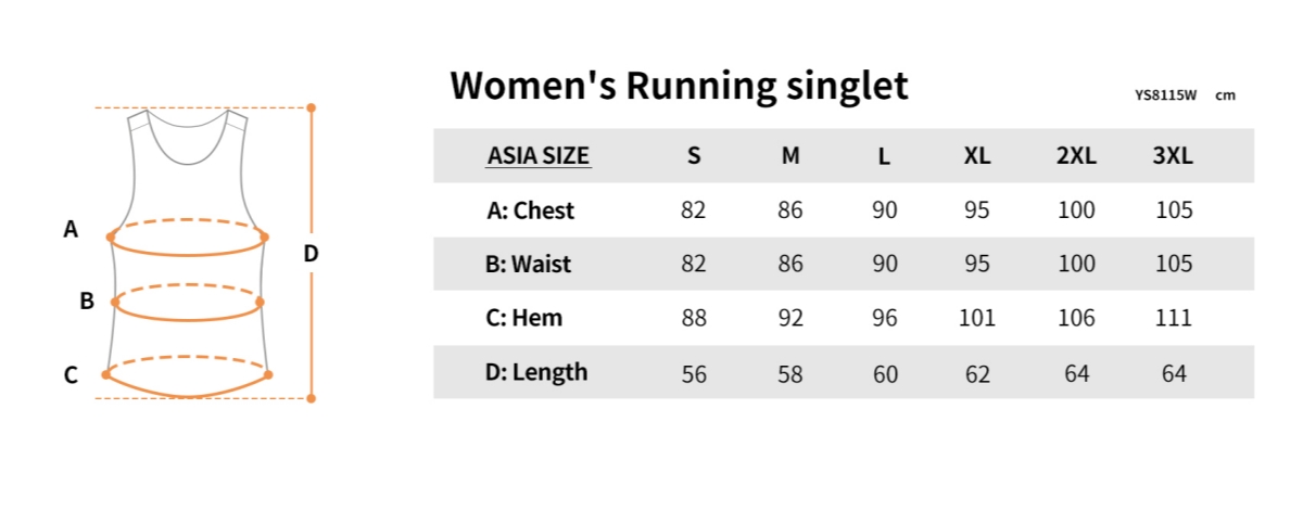 ys8115w size chart