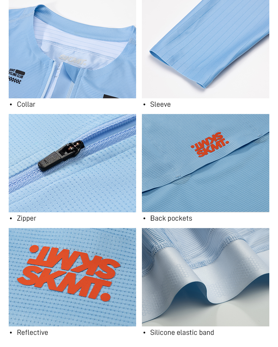 collar, sleeves, waist gripper details