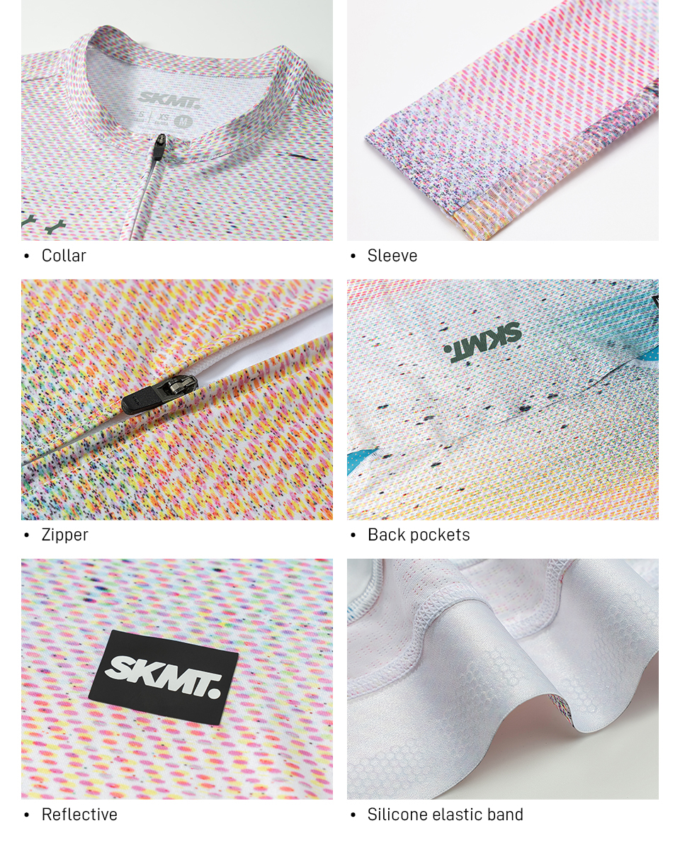 collar, sleeves, waist gripper details