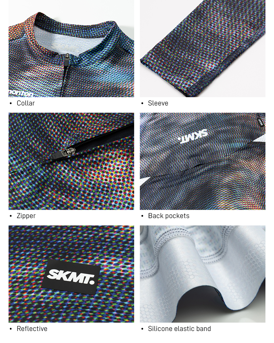 collar, sleeves, waist gripper details