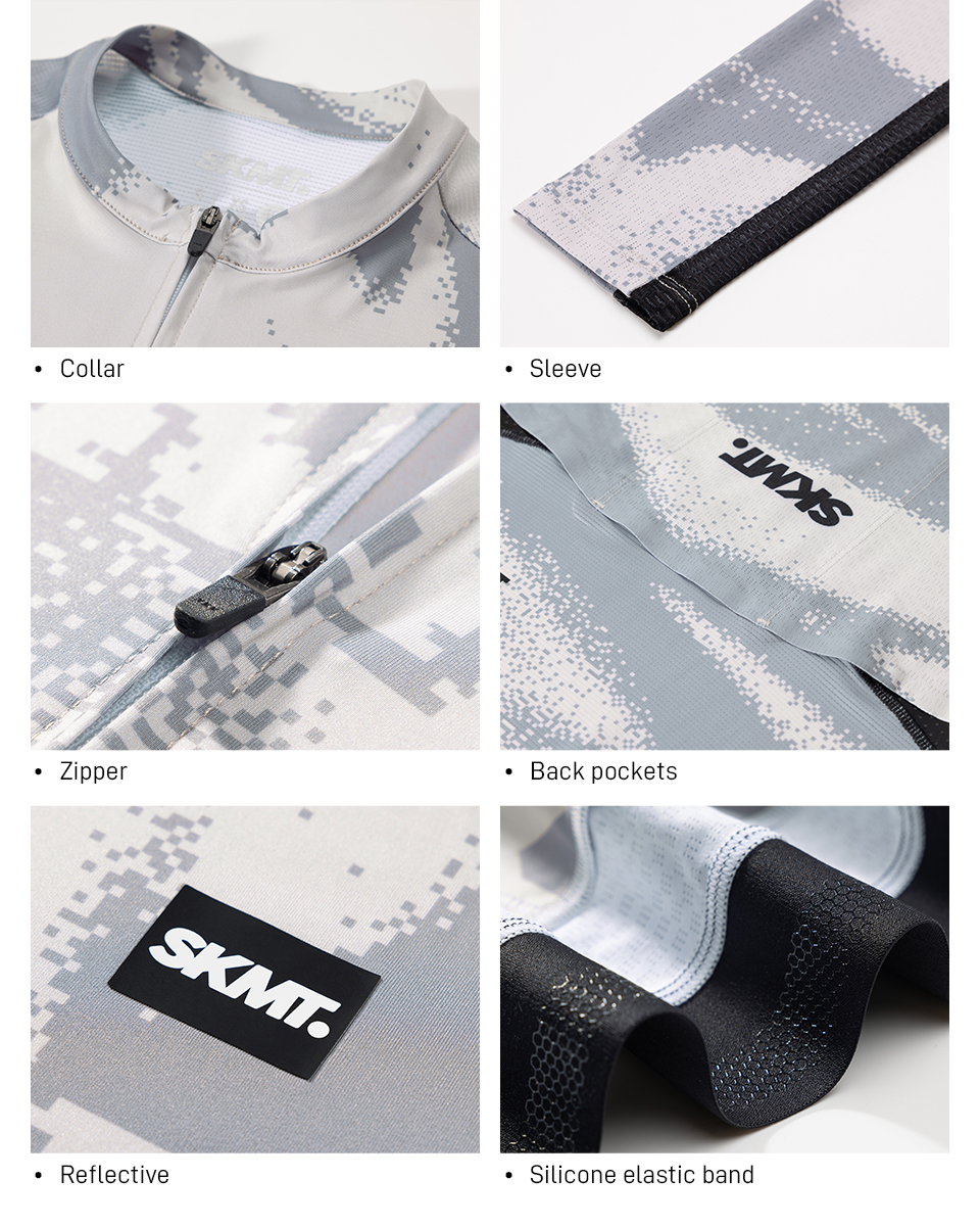 collar, sleeves, waist gripper details