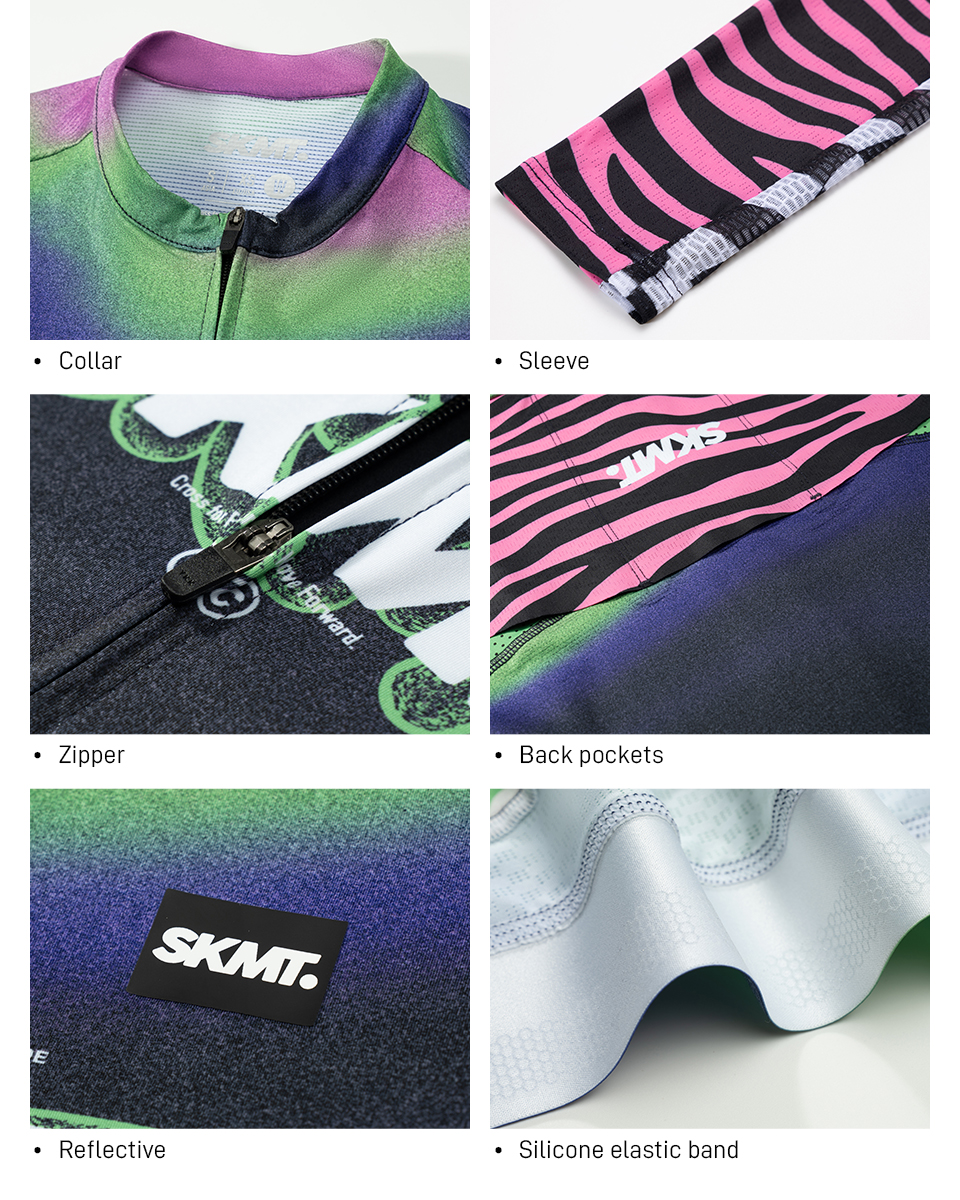 collar, sleeves, waist gripper details