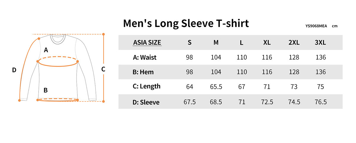 ys9068mea size chart