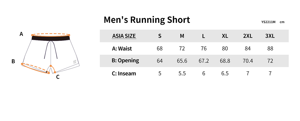 ys2211m size chart