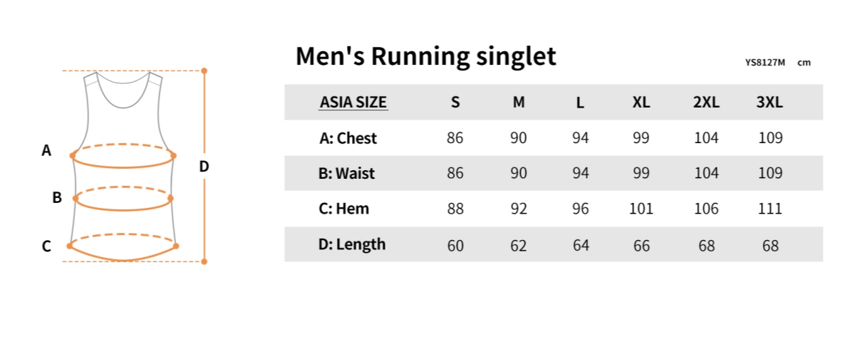 ys8127m size chart