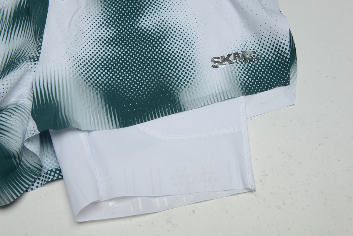 inner compression liner and printed outer shorts