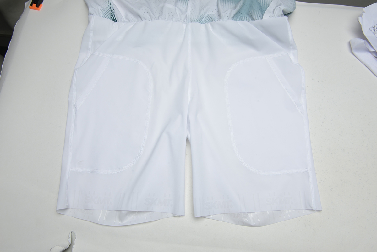 white compression liner on custom 2-in-1 running shorts
