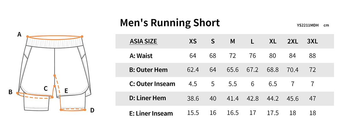ys2211mdh size chart