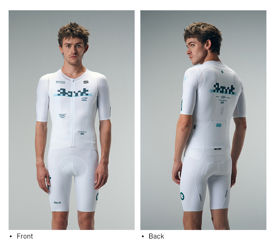 mens white cycling jersey