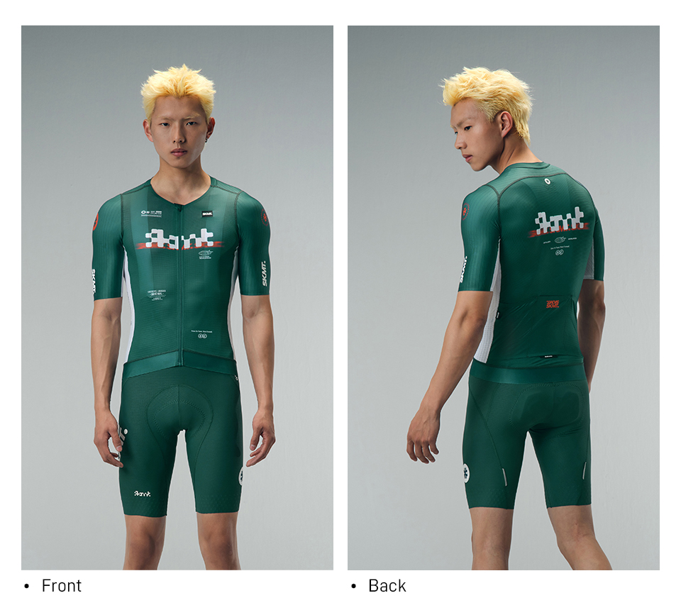 mens green cycling jersey