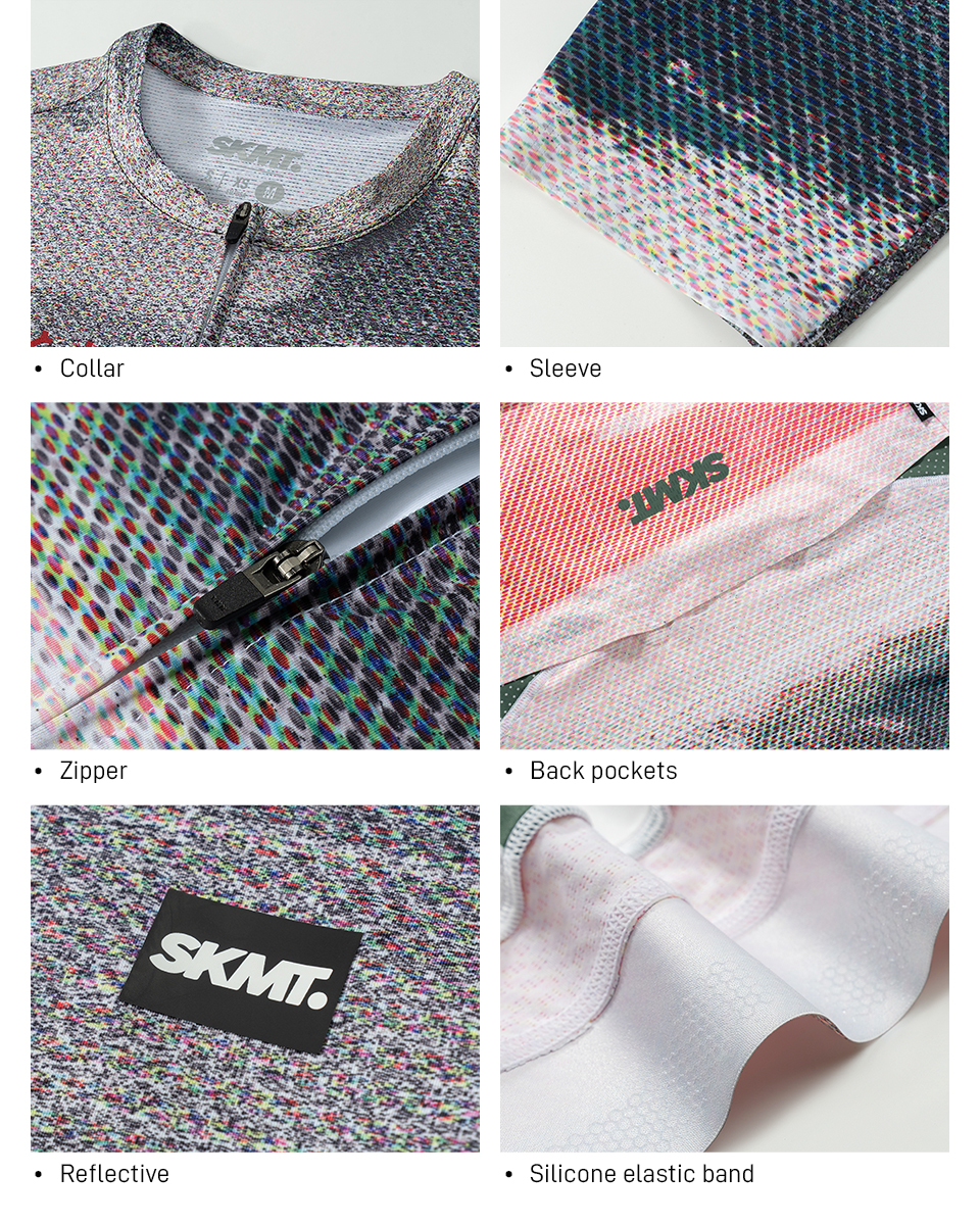 collar, sleeves, zipper, waist band