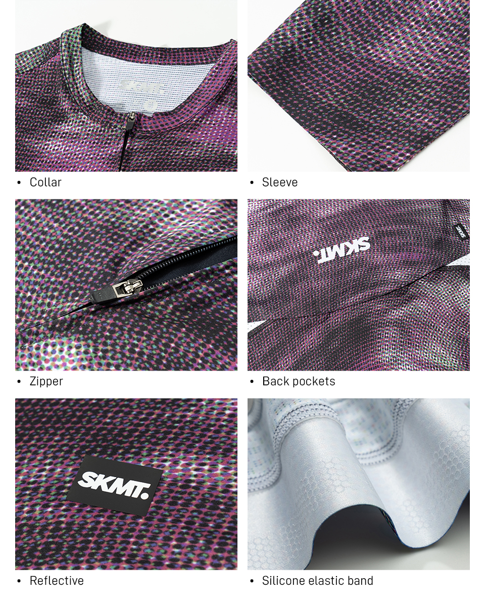 collar, sleeves, zipper, waist band