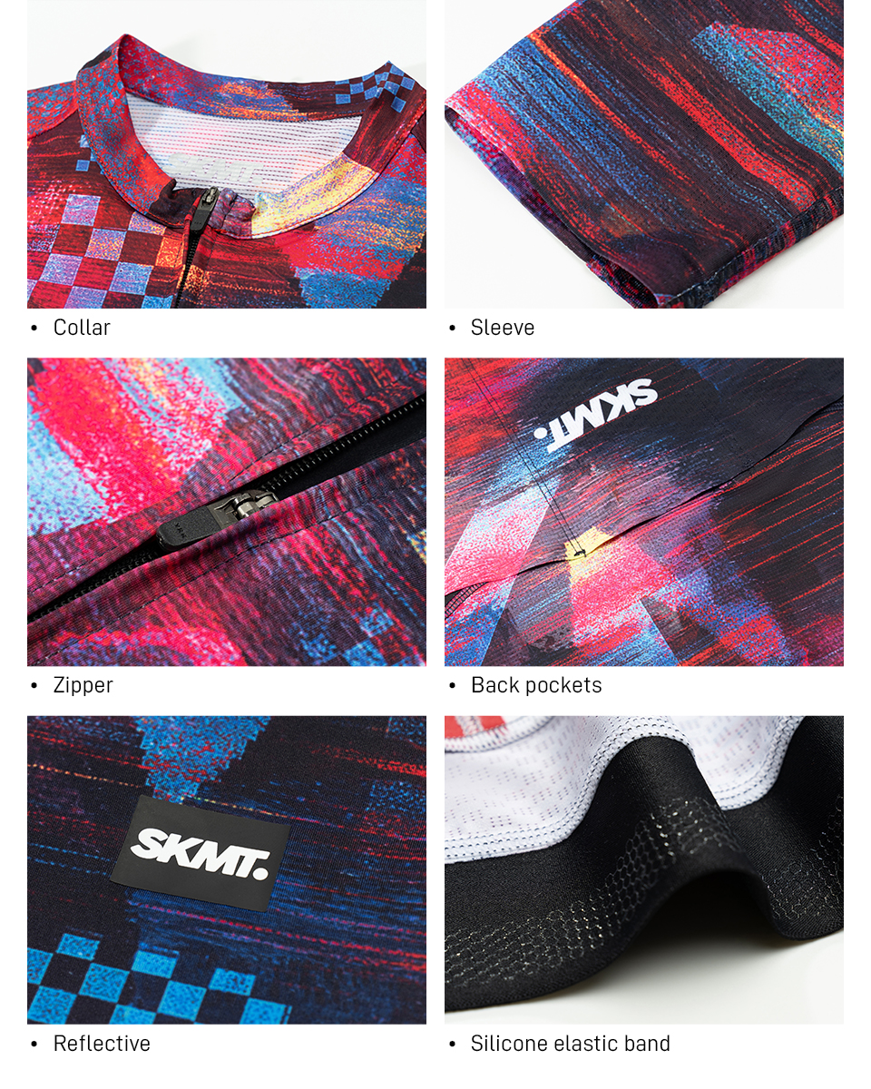 collar, sleeves, zipper, waist band