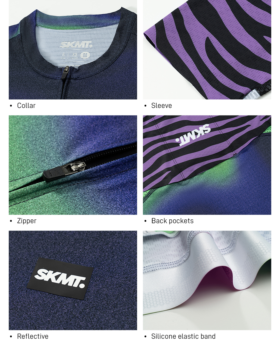 collar, sleeves, zipper, waist band