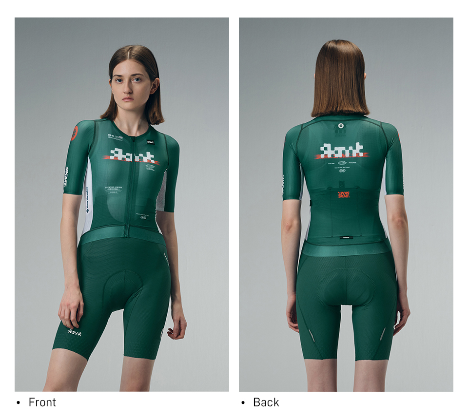 womens green cycling jersey