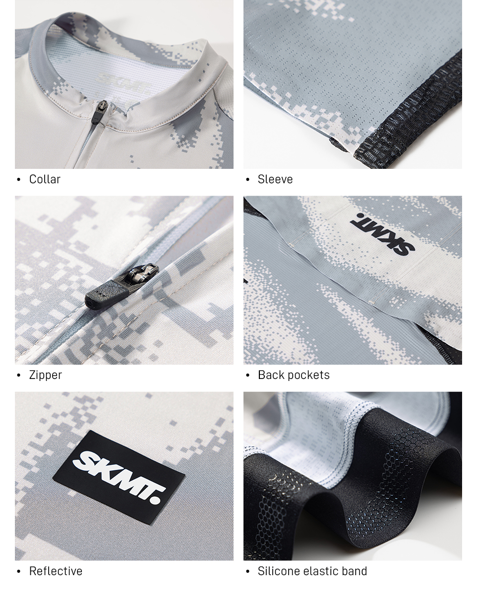 collar, sleeve, zipper, back pockets, waist band