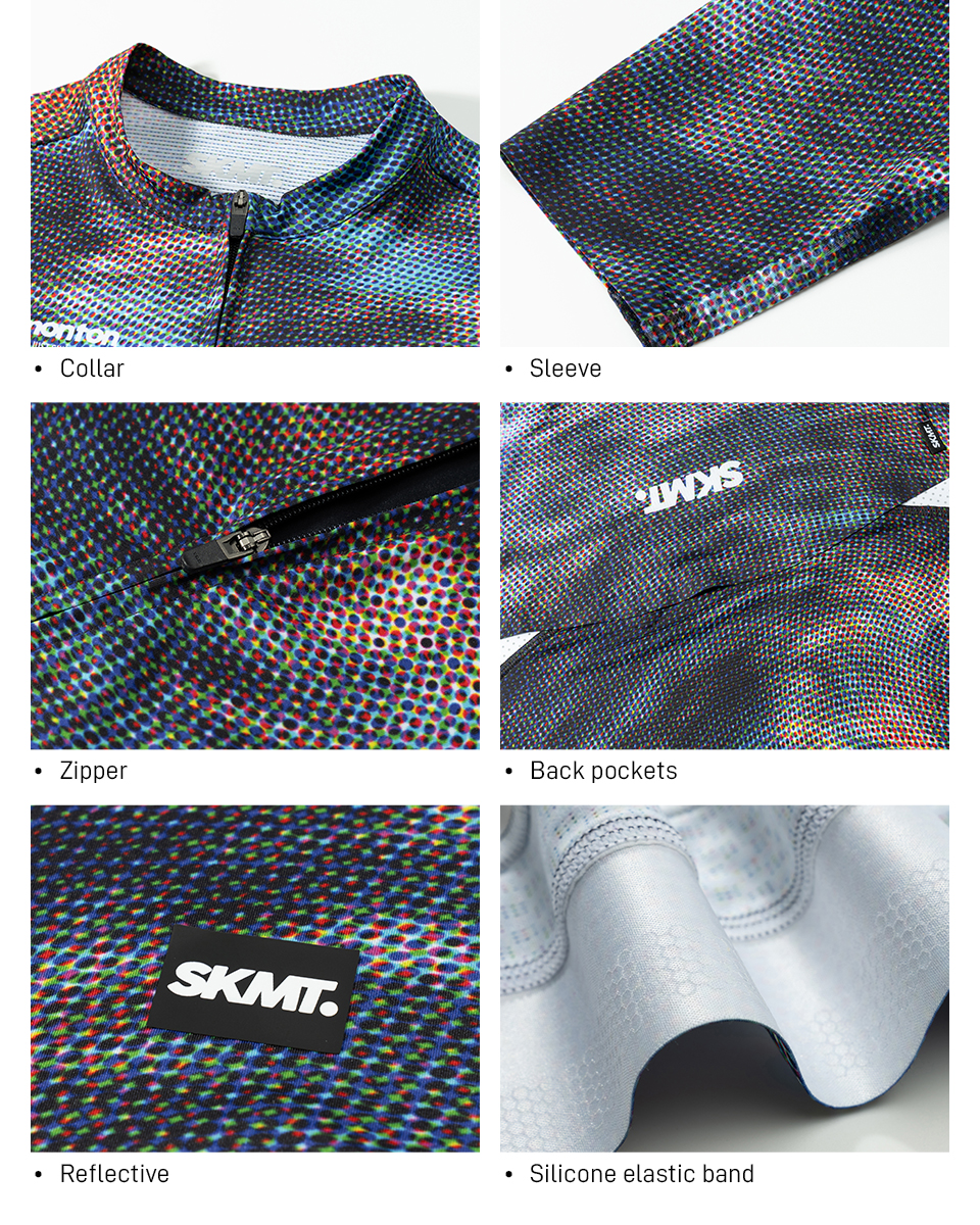 collar, sleeve, zipper, back pockets, waist band