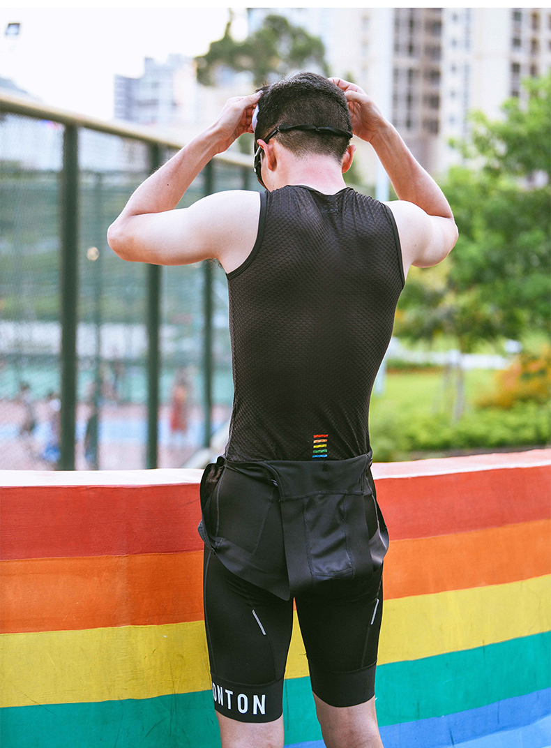 Sleeveless cycling mesh base layer black