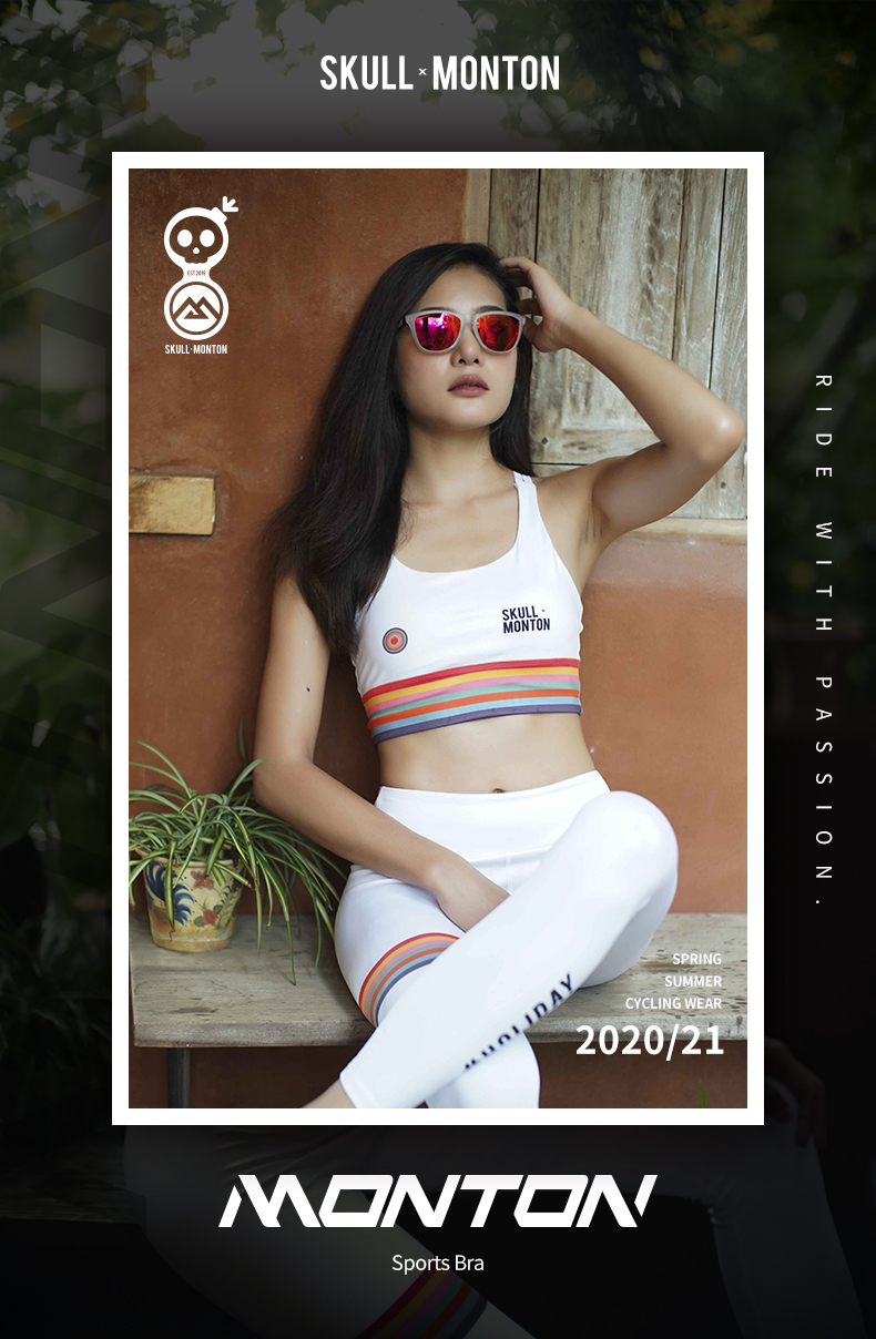 white strappy sports bra