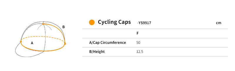 cycling cap size chart