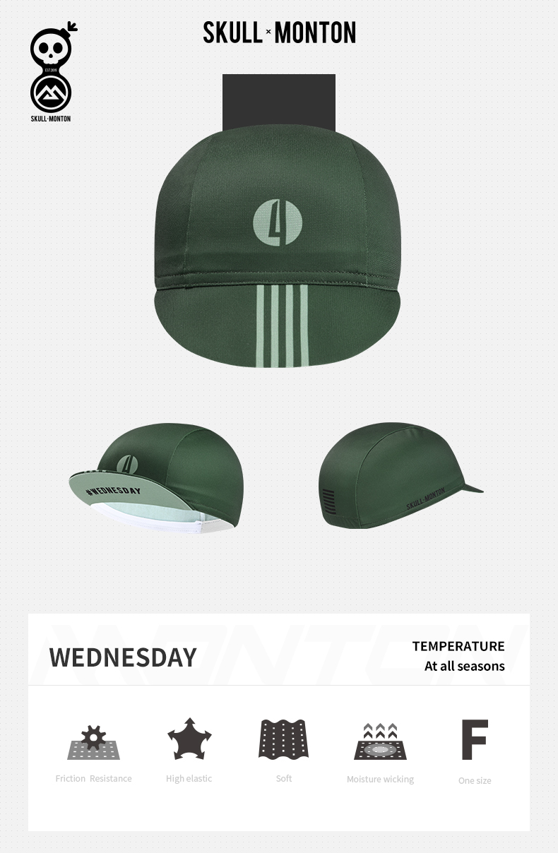 green cycling caps