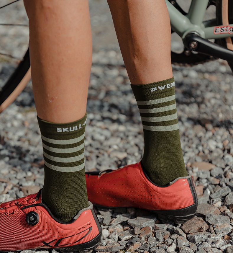 green cycling socks